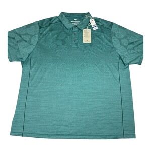 Tommy Bahama IslandZone Palm Coast Tropic‎ Fade Polo Shirt Mens 1XL Green